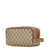 グッチ GGスプリーム セカンドバッグ 014 58 6087 ベージュ ブラウン PVC レザー メンズ GUCCI 【中古】